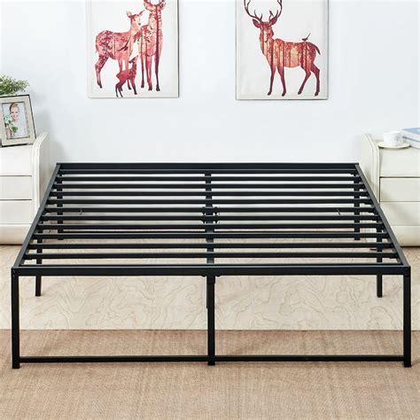 metal bed frame no box spring needed|foldable full size mattress frame.